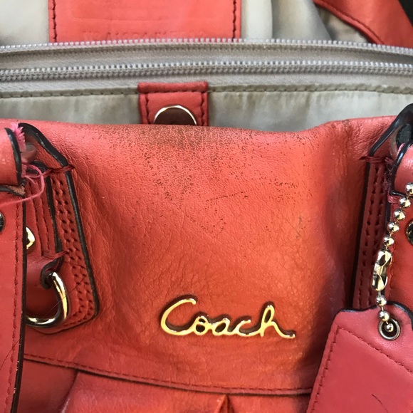 Coach Coral Peach- Silver Leather - Picture 8 of 8
